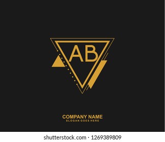 AB Initial letter geometric logo vector