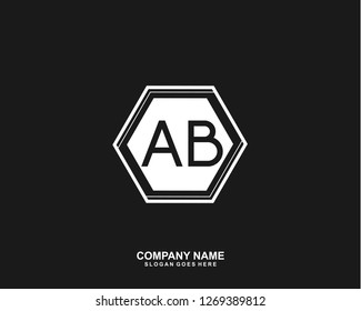 AB Initial letter geometric logo vector