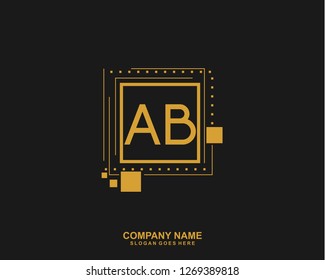 AB Initial letter geometric logo vector
