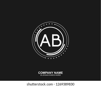 AB Initial letter geometric logo vector