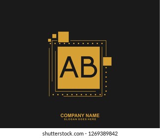 AB Initial letter geometric logo vector