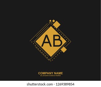AB Initial letter geometric logo vector