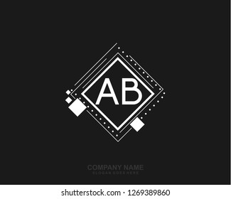 AB Initial letter geometric logo vector
