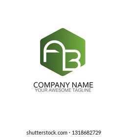 ab Initial letter hexagonal logo vector template 11