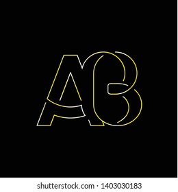 AB Initial Letter Line Logo Vector 