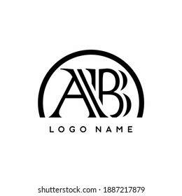 AB initial letter line style vector logo template by adipra