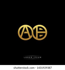 AB initial letter linked circle capital monogram logo modern template