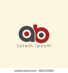 ab initial letter linked lowercase logo. a and a vector template design.