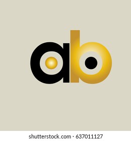 ab initial letter linked lowercase logo. a and b vector template design.