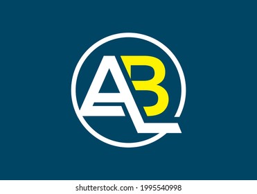 AB initial letter logo in circle design