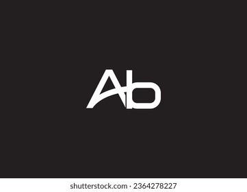Diseño del logotipo de la letra inicial del AB y logotipo en monograma