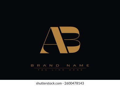 AB initial letter logo design. Letter A and B luxury alphabet letter logo icon template