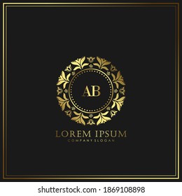 AB Initial Letter Luxury Logo template in vector art for Restaurant, Royalty, Boutique, Cafe, Hotel, Heraldic, Jewelry, Fashion and other vector illustration