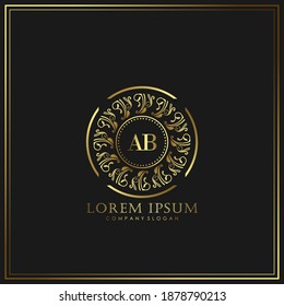 AB Initial Letter Luxury Logo template in vector art for Restaurant, Royalty, Boutique, Cafe, Hotel, Heraldic, Jewelry, Fashion and other vector illustration