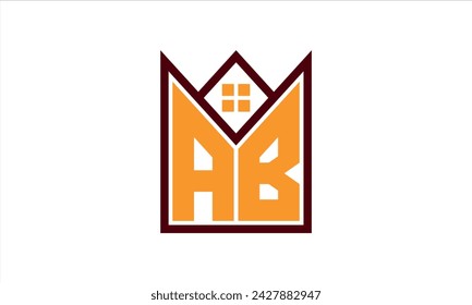 AB carta inicial vector de diseño de logotipo de constructores inmobiliarios. construcción, vivienda, marcador de hogar, propiedad, edificio, apartamento, compartimento, negocio, corporativo, alquiler de casa, alquiler, comercial