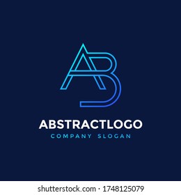 AB initial letters colorful modern logo for corporate company