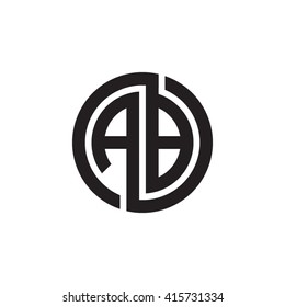 AB initial letters linked circle monogram logo