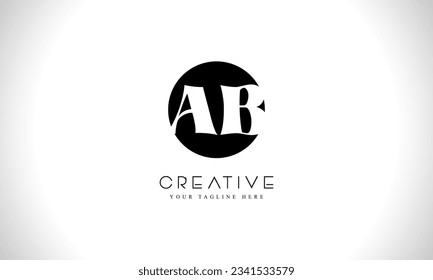 AB initial letters logo design with circle shape
