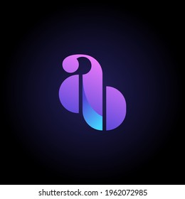 AB initial letters vector monogram logo template