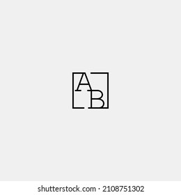 AB initial logo in line concept in high quality professional design that will be best for companies