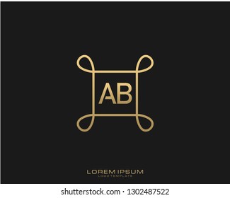 AB Initial logo minimalist template