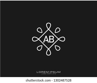 AB Initial logo minimalist template