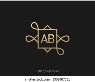 AB Initial logo minimalist template