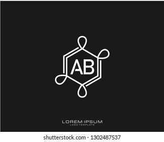 AB Initial logo minimalist template