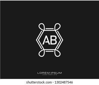 AB Initial logo minimalist template