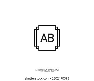 AB Initial logo minimalist template