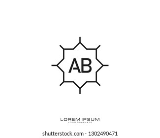 AB Initial logo minimalist template