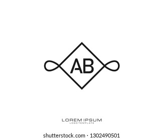 AB Initial logo minimalist template