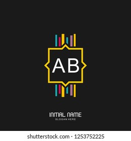 AB Initial logo template vector