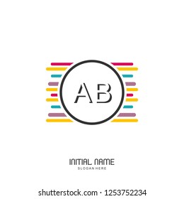 AB Initial logo template vector