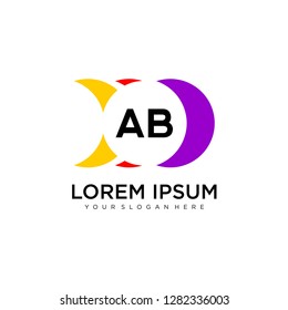 AB initial logo template vector