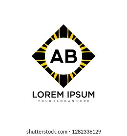 AB initial logo template vector