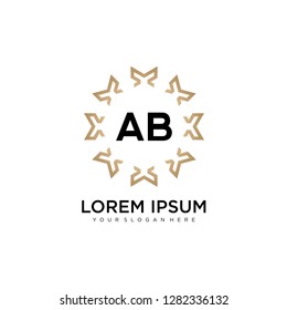 AB initial logo template vector