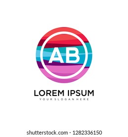 AB initial logo template vector