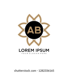 AB initial logo template vector