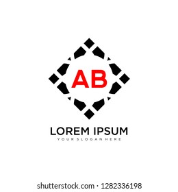 AB initial logo template vector