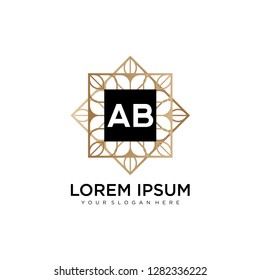 AB initial logo template vector