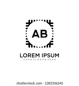 AB initial logo template vector