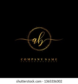 AB Initial luxury handwriting logo vector