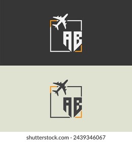AB initial monogram logo with square style design.