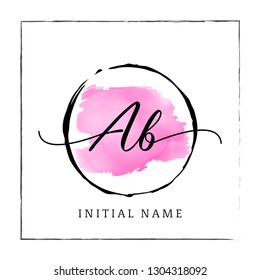 AB initial Name Vector logo design Illustrator fashion cosmetic and beauty spa