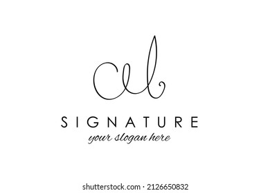 AB Initial Signature Logo, Hand Drawn Signature Logo. A concept handwriting initial logo template.