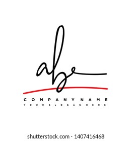 AB initial signature logo. handwriting logo template vector,