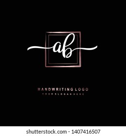 AB initial signature logo. handwriting logo template vector,