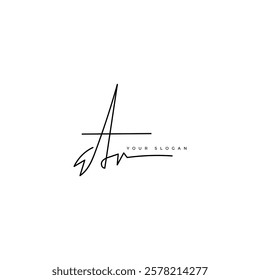 Ab initial signature logo vector design
