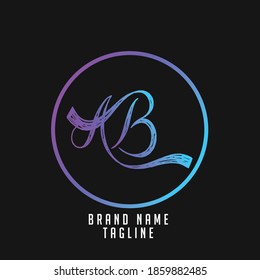 AB initials logo, name initials logo, company initials logo, person initials logo